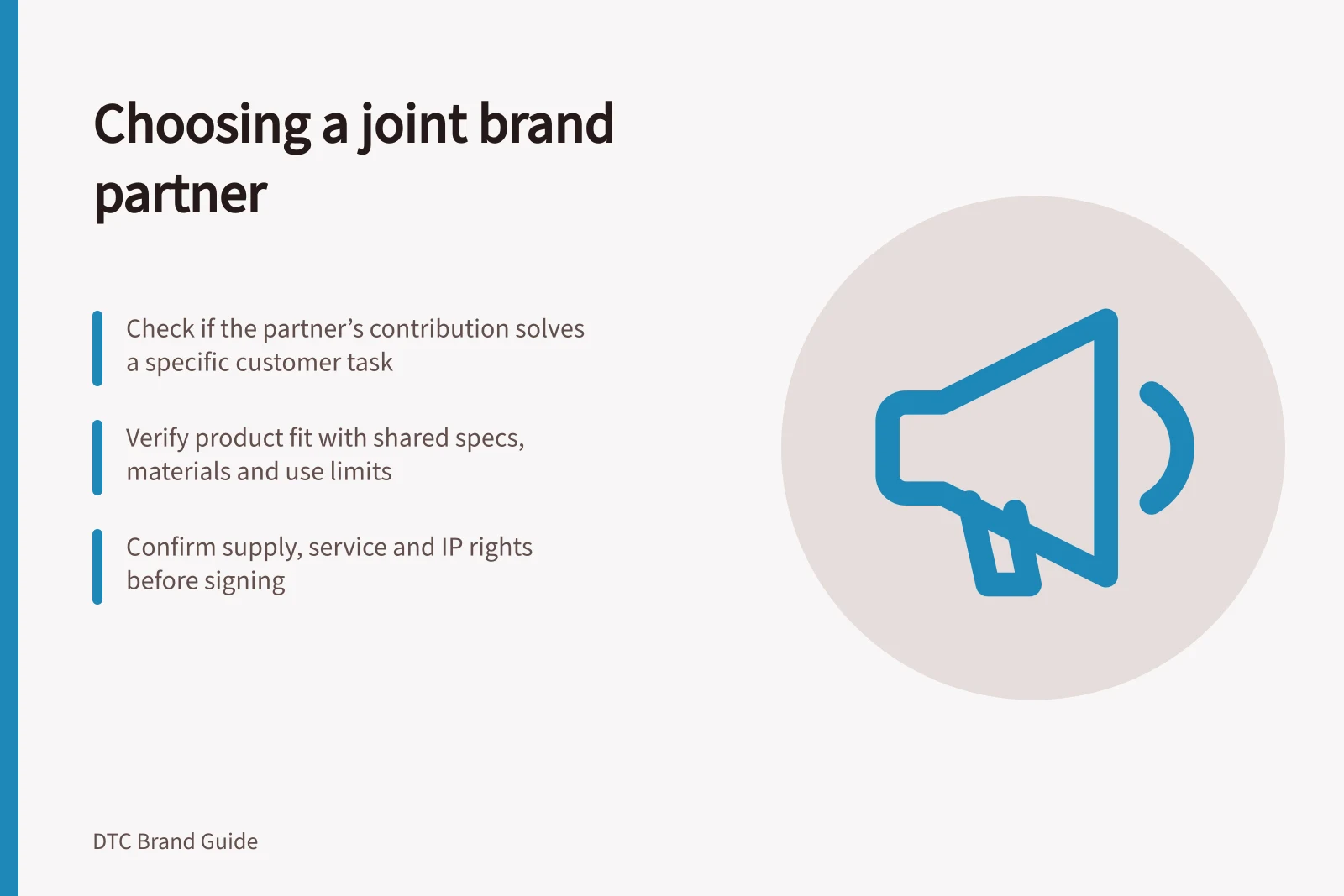 Choosing a joint brand partner: Check if the partner’s contribution solves a specific customer task; Verify product fit with shared specs, materials and use limits; Confirm supply, service and IP rights before signing